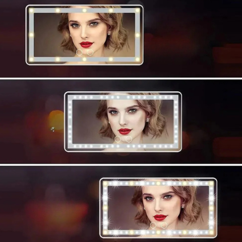 Oglindă LED pentru machiaj în mașină – Iluminare reglabilă