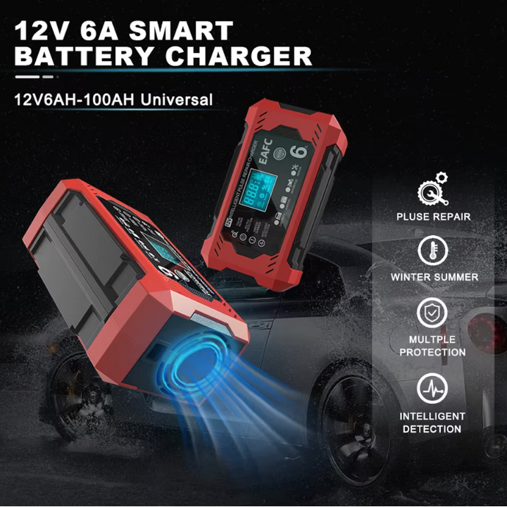 Έξυπνος Φορτιστής Μπαταρίας Αυτοκινήτου 12V/24V - Οθόνη LCD & Αυτόματη Προστασία