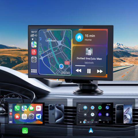 شاشة تعمل باللمس محمولة — GPS، موسيقى & تحكم صوتي