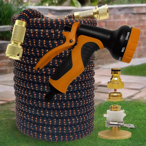 Erweiterbarer Gartenschlauch — Multifunktional mit Hochdruckpistole