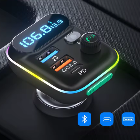 Bluetooth FM vysílač pro auto — Jasné hovory a bezdrátová hudba