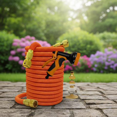 Erweiterbarer Gartenschlauch — Multifunktional mit Hochdruckpistole