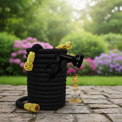 Erweiterbarer Gartenschlauch — Multifunktional mit Hochdruckpistole
