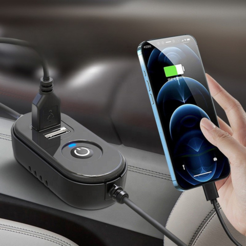 Ventilateur De Voiture Double Tête — Rechargeable Et Orientable