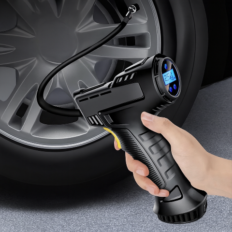 Bärbar Luftkompressor — Intelligent Pump med LCD-skärm