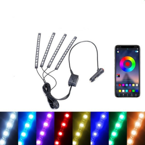 LED-Ambiente Auto-Lampe – Reaktive Mehrfarbige Lichter auf den Klang 
