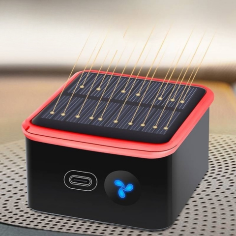 Solar Air Purifier for Car — Compact and USB Rechargeable 