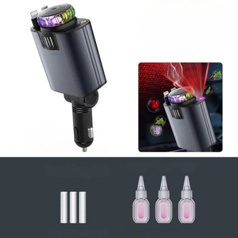 Multifunction Car Charger — Fast Charge & Aroma Diffuser 