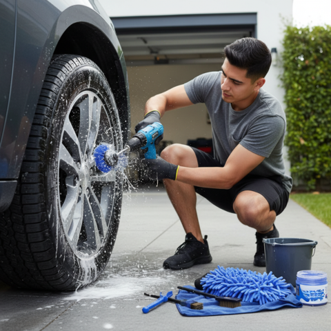 車の掃除用ツールキット — 収納バッグ付きのマルチファンクション 