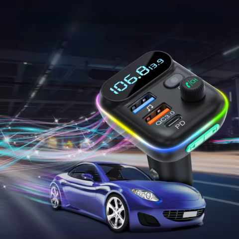 Bluetooth FM vysílač pro auto — Jasné hovory a bezdrátová hudba 