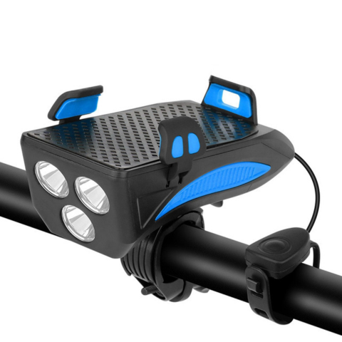 Multifunktionel cykel lampe – telefonholder og horn 