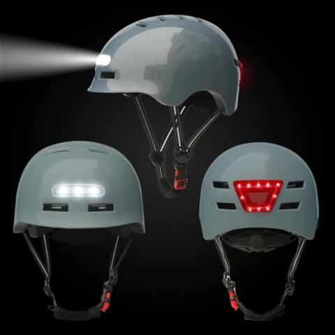 Casco de bicicleta urbano – Con iluminación LED delantera y trasera 