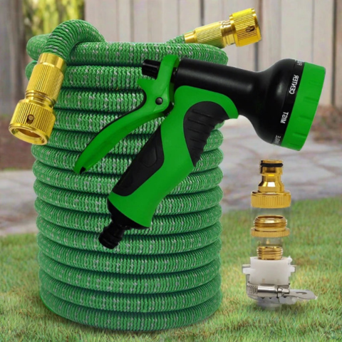Erweiterbarer Gartenschlauch — Multifunktional mit Hochdruckpistole 
