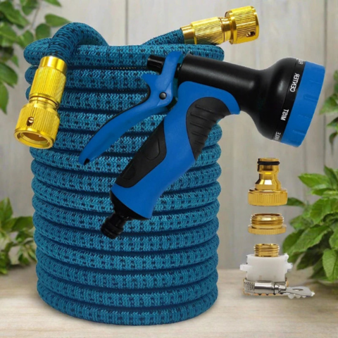 Erweiterbarer Gartenschlauch — Multifunktional mit Hochdruckpistole 