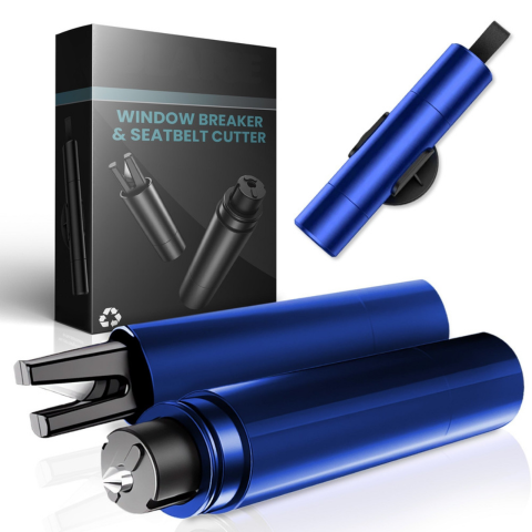 Martillo de Emergencia para Coche – Rompe-Ventanas y Corta-Cinturones 