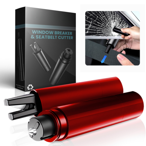 Martillo de Emergencia para Coche – Rompe-Ventanas y Corta-Cinturones 