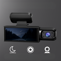 Dashcam Dublu Full HD Mașină - Viziune Nocturnă + Cameră Interioară 