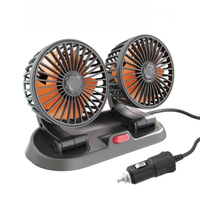 Automatisk ventilator med to hoveder - USB- eller cigartænderstrømforsyning
